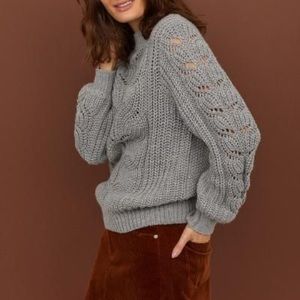 H&M Light Gray Cable Knit Sweater